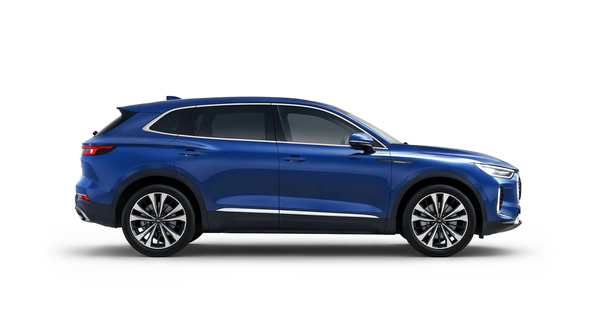Blue electric car